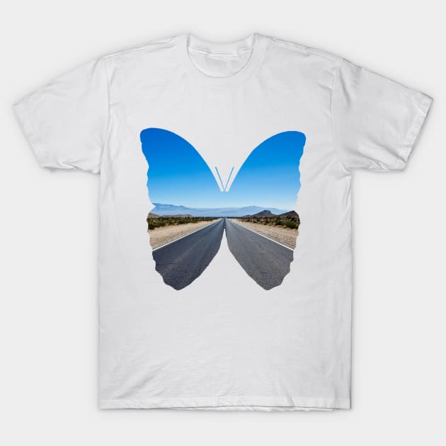 Roadside Butterfly T-Shirt by narwhalwall